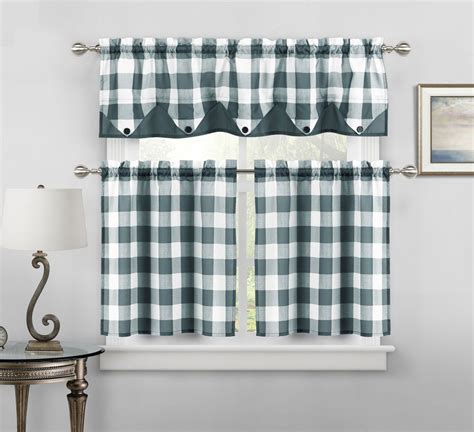 blue kitchen curtains and valances.